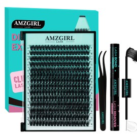 Lash Extension Kit 280PCS Eyelash Clusters 90D DIY Eyelash Extension Kit Individual Lashes Natural Lash Clusters Kit with Eyelash Bond & Remover and Tweezers(D-Mix9-16mm Kit)
