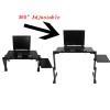 Universal Adjustable Folding Laptop Stand With Mouse Plate - Black,