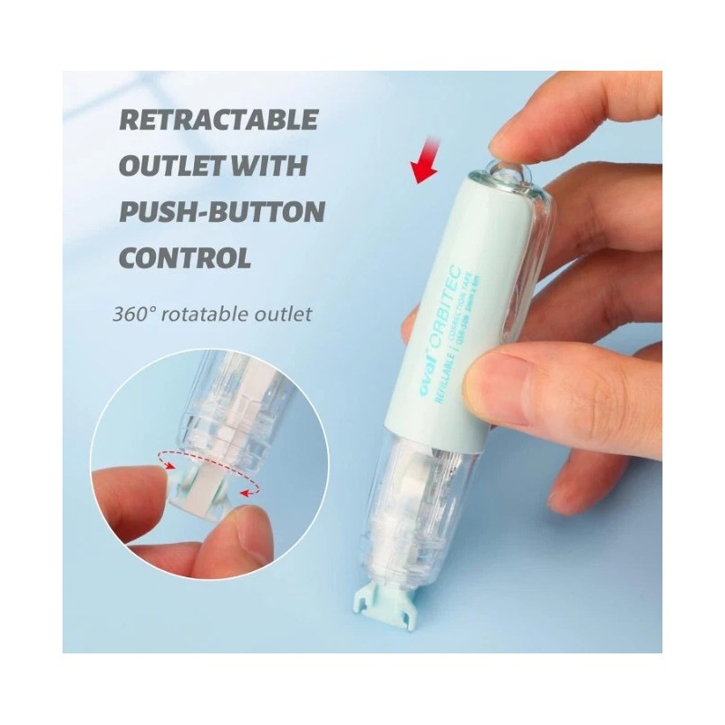 CRIOUFOX Refillable White Out, Retractable White Out Tape, 4 Pcs