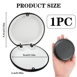 Retainer Case, Round Retainer Container with Magnetic Closure Portable Orthodontic Denture Box Seal Textured Liner Multifunctional Mouth Guard Denture Holder Case for Braces Mouthguards (Black)