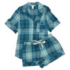 Victoria's Secret Flannel Short Pajama Set (Small, Green Plaid)