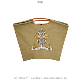 Ball & Chain 301150 Torso Torso Large Size Shopping Bag, Eco Bag, Tote Bag, Embroidered, beige