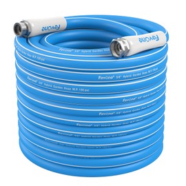 Fevone 100ft Garden Hose, Lightweight and Flexible, Heavy Duty Water Hose – 5/8" ID, Burst 600 PSI, Hybrid Polymer, Kink-Resistant, 3/4" GHT Aluminum Fittings, Drinking Water Safe
