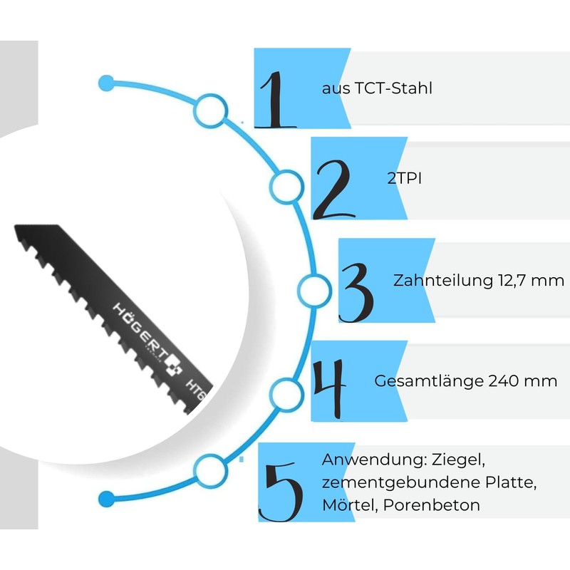 Högert Technik - Reciprocating Saw Blade - Brick and Aerated