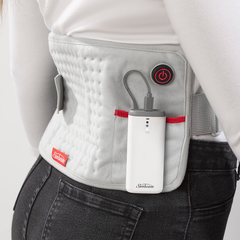 Sunbeam GoHeat USB-Powered Heating Pad Grey,Medium