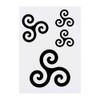 4 x 'Triskelion Symbol' Temporary Tattoos - Water Resistant, Skin-Safe,