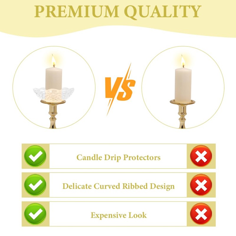 GORGECRAFT 6Pcs Faceted Chandelier Bobeches Candle Holder Bobeche 4 Side