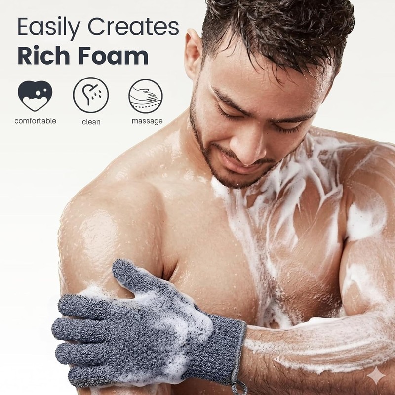 Lingtoolator liating Gloves,Body Scrub Exfoliator for Dead Skin Remover, Exfoliate