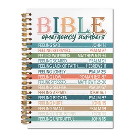FITIE Christian Spiral Notebook 5.5x8.3, Bible Emergency Numbers Journal, Christian Faith Based Gifts for Women, Prayer Journal for Women, Bible Journaling Notebooks for Note Taking