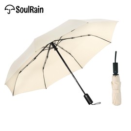 SoulRain Umbrellas for Rain, Durable & Compact Umbrella, Backpack, Purse, Portable Umbrella for Travel - Auto Open Close Strong Fiberglass(Cream)