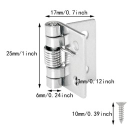 ITROLLE Bisagras con resorte de 1 pulgada – 10 piezas pequeñas de hierro autocierre de empuje y tracción de dos vías para caja de muebles con tornillos