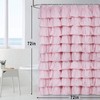 Volens Pink Ruffle Shower Curtain Farmhouse/Rustic Fabric Cloth Shower Curtains