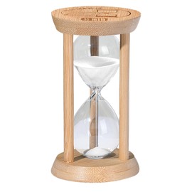 Wooden Sand Timers,30 Minute Stunning Glass Bamboo White Sand Hourglass for Productivity, Meditation & Decor, 30 Min Reloj De Arena for Kitchen, Office, Yoga, Game, Classroom