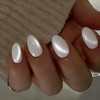 Uñas postizas cortas con forma de ojo de gato -