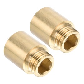 PATIKIL Shower Head Extension Arm, 2 Pack Brass G1/2 Male to Female Thread 36mm Length Pipe Fitting Shower Head Extender