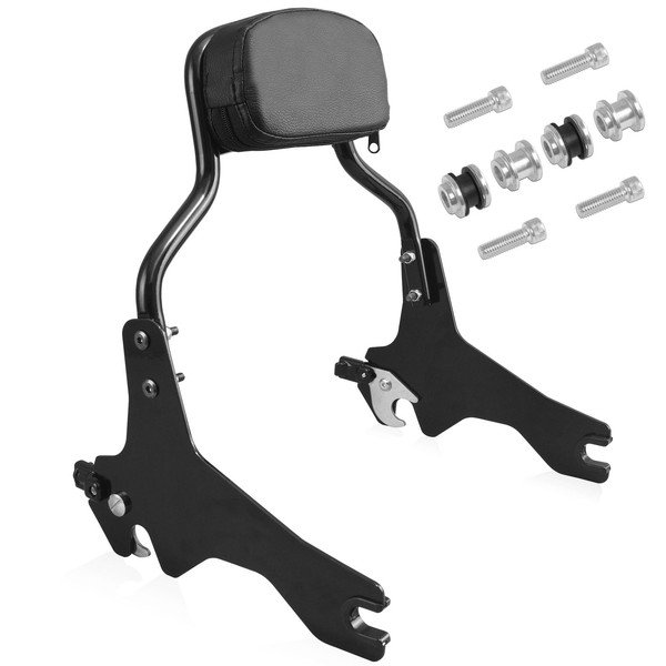 Harvards Chrome Detachable Chopped Sissy Bar Passenger Backrest with Docking