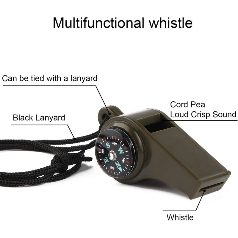 QUINTRA Boating and with Lanyard 3 1 Camping Whistle Fishing