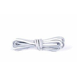 Kaps Leather Laces, 100% genuine quality leather shoe boot laces, made in Europe, 1 pair, multiple colours and lengths (120 cm - 48 inch - 6 to 8 eylet pairs / 01 - white)