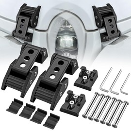 AUTOUTLET Wrangler Hood Latch Lock Catch Kit, Aluminum Alloy Hood Latch with Rust-Resistant Coating for Jeep Wrangler JK/JKU 2007-2017 & JL/JLU 2018-2022 & Jeep Gladiator JT 2020+