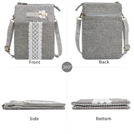 ModaZeal Small Crossbody Bag for Women Kids Girls Ladies 3D Flower Cell Phone Purse Wallet Canvas Mini Women Shoulder Bags Lightweight Phone Bag