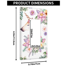 Pznen Cute Unicorn Single Rocker Light Switch Cover Plate Cute Unicorn Boho Pink Floral Wall Plate 1-Gang Rocker Plug Outlet Covers for Teen Girls Room Fun Novelty Gift