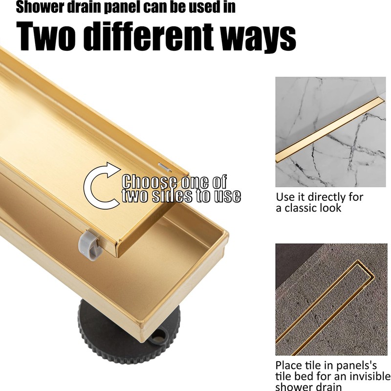 36 inch Linear Shower Drain with Removable Square Hole Panel