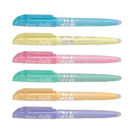 Pilot Frixion Highlighter Pens (Set of 6), Soft pastel assorted