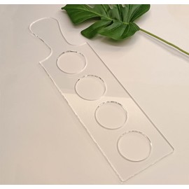 Four Glass Flight Template,Glass Flight Board Acrylic Router Template,Beer Flight Template,Woodworking Router Template (Holes 3'' Dia)