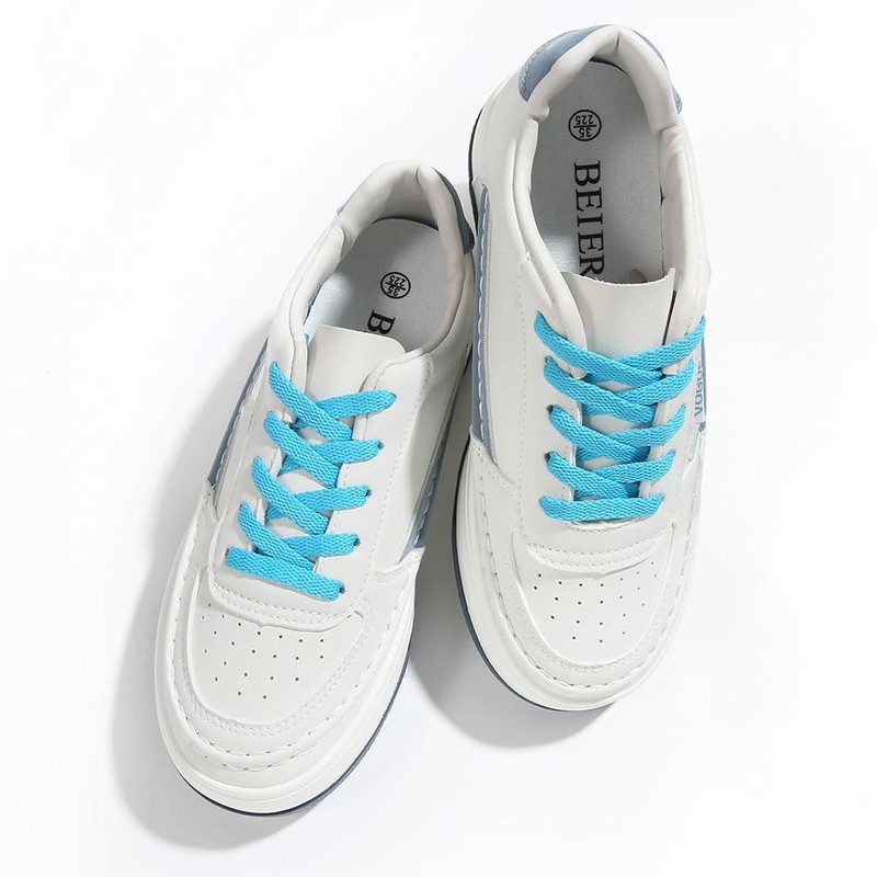 VSUDO 79" Flat Powder Blue Shoe Laces for Sneaker, Powder