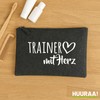 Huuraa Kulturbeutel Trainer mit Herz Geschenk 1 Liter Charcoal Filz