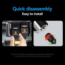 H2D Hotend kit for Bambu Lab H2D/A1/A1MINI, Fast Speed Replacement Hot End Assembly 0.2/0.4/0.6/0.8mm High-Temperature Hardened Steel Nozzle 3D Printer Part (0.2mm)