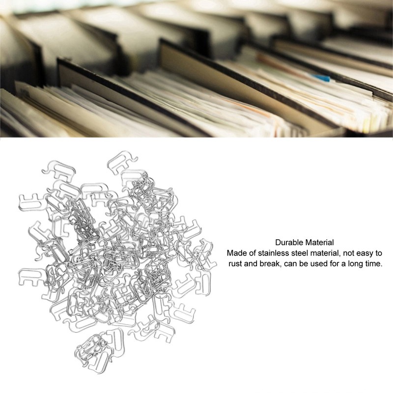 100pcs Paper Clip Cute Elephant Shaped Stainless Steel Paper Clip