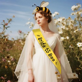 JXYCBZYing Bride To Bee Bachelorette Sash, Yellow Black Bride To Be Sash for Bee Bridal Shower Bachelorette Wedding Engagement Party Supplies Decorations, Ideas, Gifts, Favors