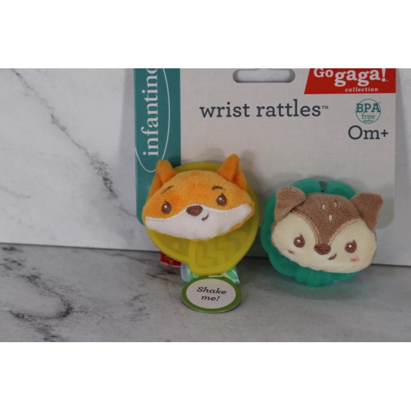 Infantino Baby Wrist Rattles Fox & Owl