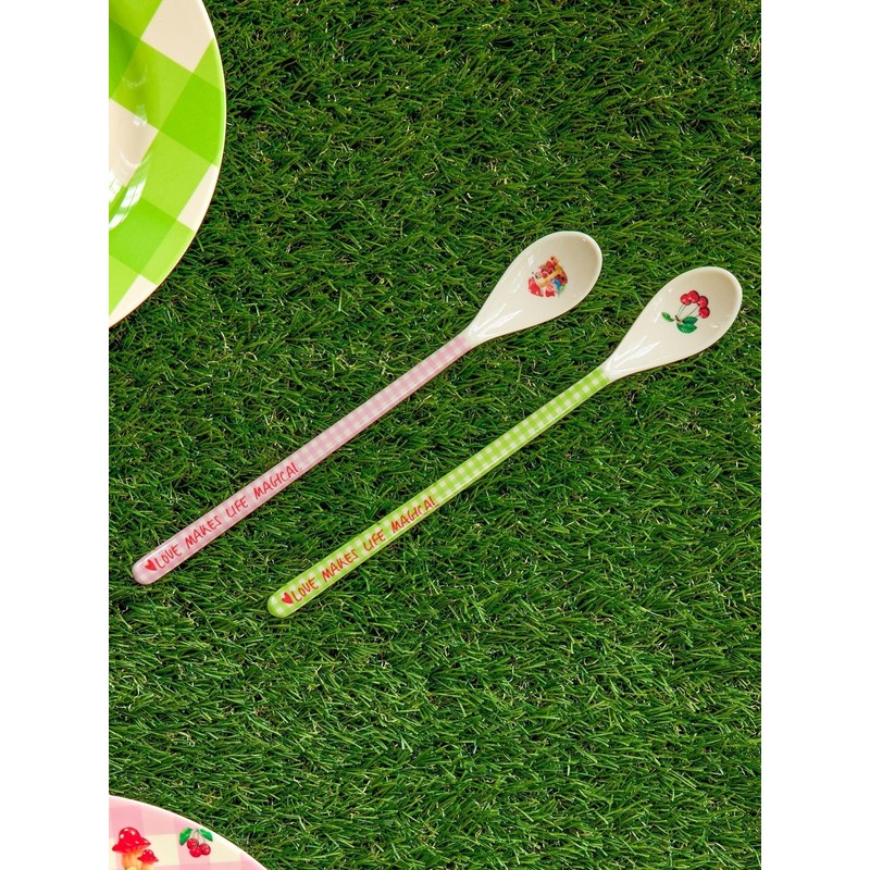 Rice Latte Melamine Spoon Love Therapy Print Set of 2