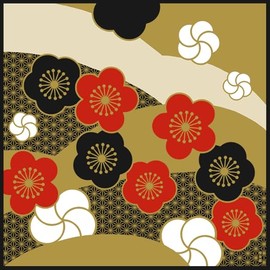 Hamamonyo Kofu (Furoshiki, 19.7 inches (50 cm), Plum Nishiki