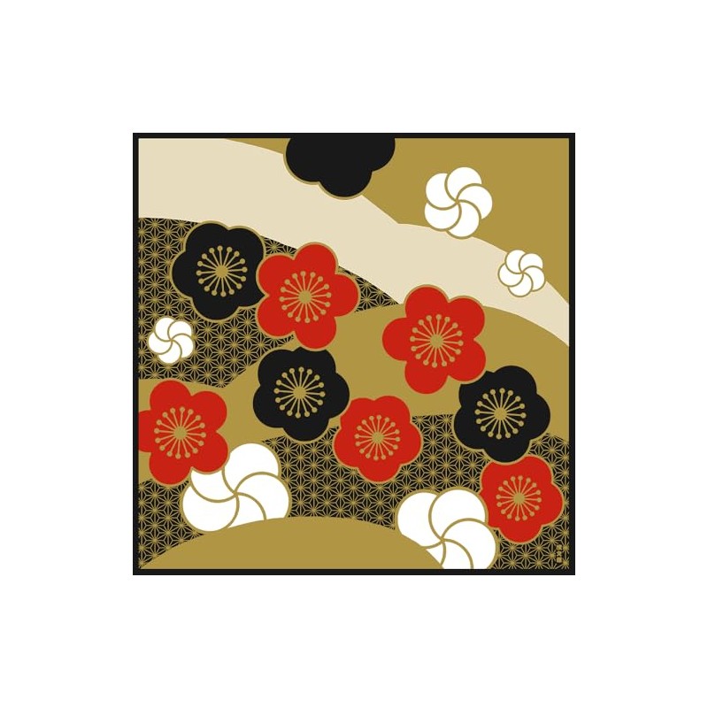 Hamamonyo Kofu (Furoshiki, 19.7 inches (50 cm), Plum Nishiki