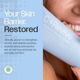 Crema reparadora de barrera para pieles secas, sensibles y propensas al eczema, amigable con la oncología +300% de hidratación, hidratante ligero no g