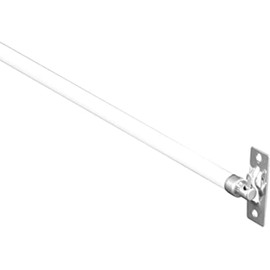 Graber 5/16-Inch Swivel End Sash Curtain Rods - 2 Rods - 21 - 38 Inch Adjustable Width, White with Nickel Ends SWF