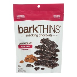 barkTHINS Snacking Chocolate Dark Chocolate Almond with Sea Salt 4.70 Ounces (Case of 12)