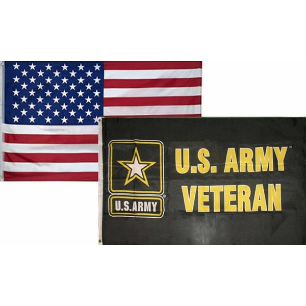 3x5 Wholesale Combo USA American & U.S. Army Veteran Vet