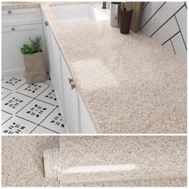 VEELIKE 15.7''x354'' Granite Contact Paper for Countertops Waterproof Granite Wallpaper Peel and Stick Countertops Self Adhesive Vinyl Film Removable Wall Paper for Kitchen Counters Bathroom Counters