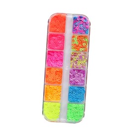 VICASKY 12grid DIY Manicure Glitter Nail Art Sequins Box for Natural Fake Nails