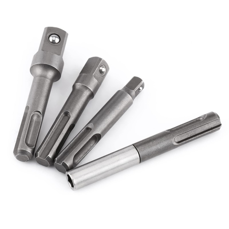 Kodrily 4Pcs SDS Plus Extension, 1/4" 3/8" 1/2" SDS Plus