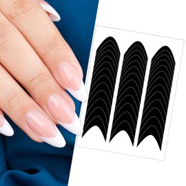 1560 Pcs French Tip Stickers French Manicure Strips French V-Shaped Nail Stickers Self-Adhesive Nail Tips Guides Moon Shaped Manicure Strip Stickers for Edge Auxiliary DIY Decoration Stencil Tools