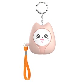 Qoosea Personal Alarm for Children, Pocket Alarm with 130 dB Emergency Safesound Personal Security Alarm, Key Ring with LED Light, Police Approved Alarm for Children, Older Women (Pink)