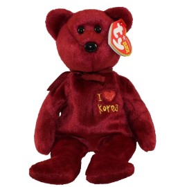 Ty Beanie BabyI LOVE KOREA The BEAR 8"5' AP EXCLUSIVE New MWMT's