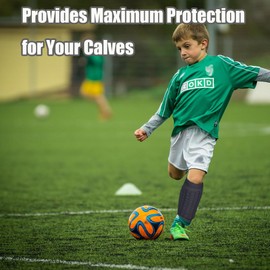 Shin Defender Shin Guards Kids, Soccer Shin Guards for Youth Adult, Lightweight Calf Protective Gear for Football Soccer with Honeycomb Pads (Blue, L)