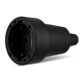 REV Schutzkontaktkupplung Gummi-Kupplung für Verlängerungskabel 230V/16A, 230 V, schwarz, 3680W