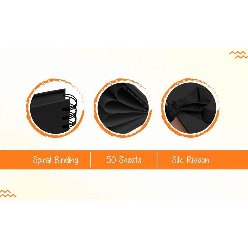 Styloo Square Black Scrapbook Photo Album 50 Sheets 20X20 cm